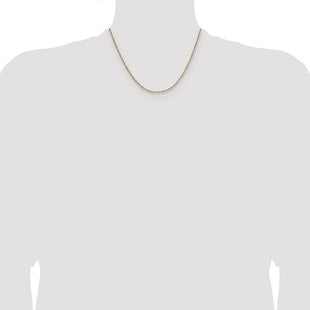 14k Yellow Gold with Rhodium Singapore Chain (Style PEN333-18)
