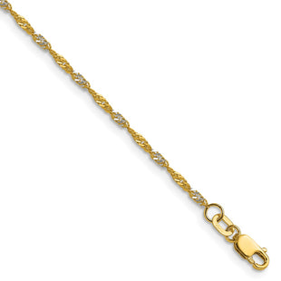 14k Yellow & Rhodium Chains Style PEN334 - Classique Jewelry Inc.