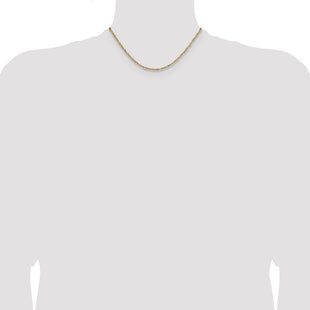 14k Yellow Gold with Rhodium Singapore Chain (Style PEN335-16)