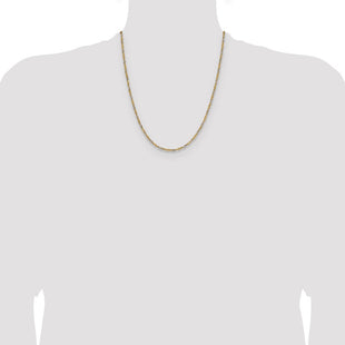 14k Yellow Gold with Rhodium Singapore Chain (Style PEN335-22)