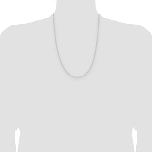 14k White Gold D/C Forzantine Cable Chain (Style PEN338W-24)