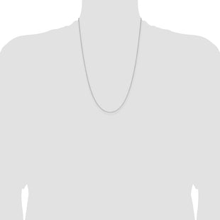 14k White Gold D/C Forzantine Cable Chain (Style PEN339W-24)