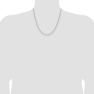14k White Gold D/C Forzantine Cable Chain (Style PEN340W-20)