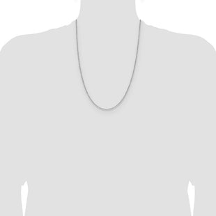 14k White Gold D/C Forzantine Cable Chain (Style PEN340W-24)