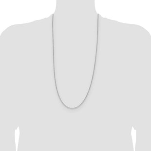 14k White Gold D/C Forzantine Cable Chain (Style PEN340W-30)