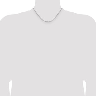14k White Gold Solid Beveled Paperclip Chain (Style PEN342W-16)
