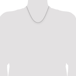 14k White Gold Solid Beveled Paperclip Chain (Style PEN342W-18)