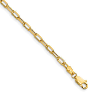 14k Solid Beveled Paperclip Chain (Style PEN343-8)