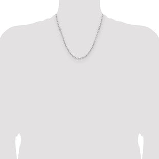 14k White Gold Solid Beveled Paperclip Chain (Style PEN343W-20)