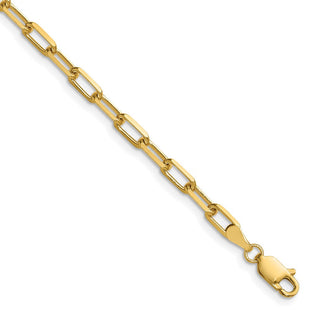 14k Solid Beveled Paperclip Chain (Style PEN344-8)
