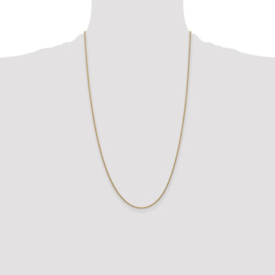 14K Round Open Link Cable with Lobster Clasp Anklet, 9 x 1.4mm