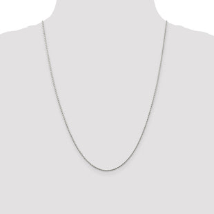 14K White Gold . Round Parisian Wheat with Lobster Clasp Chain (Style PEN70-24)