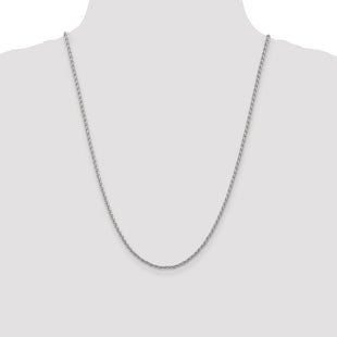 14K White Gold Parisian Wheat with Lobster Clasp Chain (Style PEN72-24)