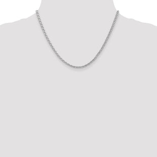 14K White Gold Parisian Wheat with Lobster Clasp Chain (Style PEN73-18)