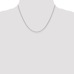 14K White Gold Round Open Link Cable with Lobster Clasp Chain (Style PEN74-18)