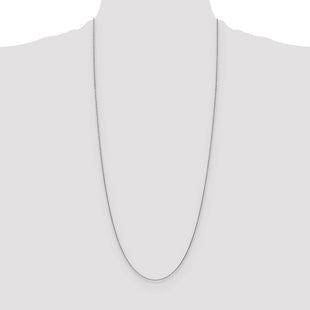 14K White Gold Round Open Link Cable with Lobster Clasp Chain (Style PEN74-30)