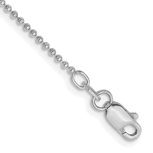 14K White Gold Diamond-cut Beaded with Lobter Clasp Anklet (Style PEN79-9)