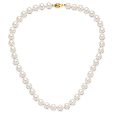 14K White Round Akoya Saltwater Cultured Pearl Bracelet