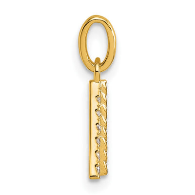 14K Twisted with .. Diamond Initial A Charm