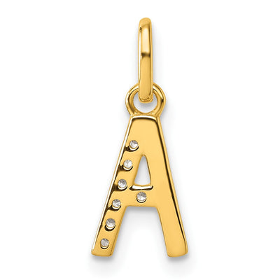 14K Twisted with .. Diamond Initial A Charm