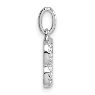 14K White Gold Twisted with .. Diamond Initial B Charm