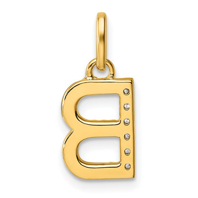 14K Twisted with .. Diamond Initial B Charm