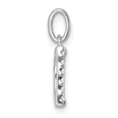 14K White Gold Twisted .. Diamond Initial D Charm