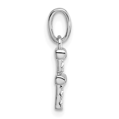 14K White Gold Twisted .. Diamond Initial F Charm