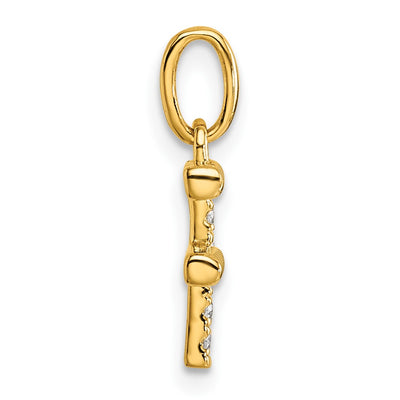 14K Twisted .. Diamond Initial F Charm