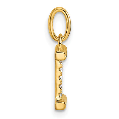14K Twisted .. Diamond Initial I Charm