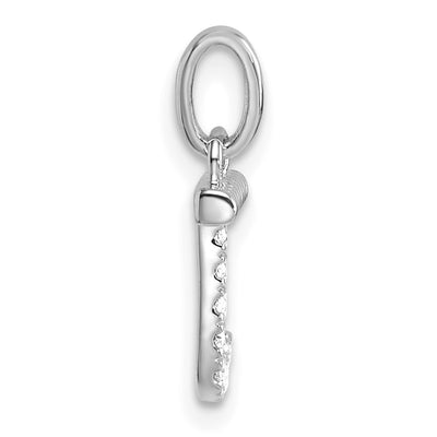 14K White Gold Twisted .. Diamond Initial J Charm