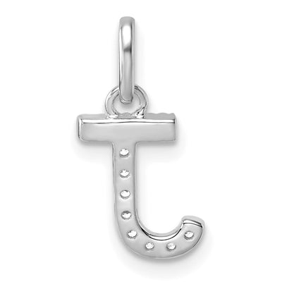 14K White Gold Twisted .. Diamond Initial J Charm