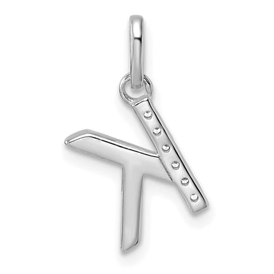 14K White Gold Twisted .. Diamond Initial K Charm