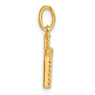 14K Twisted .. Diamond Initial K Charm
