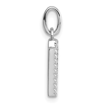 14K White Gold Twisted .. Diamond Initial N Charm