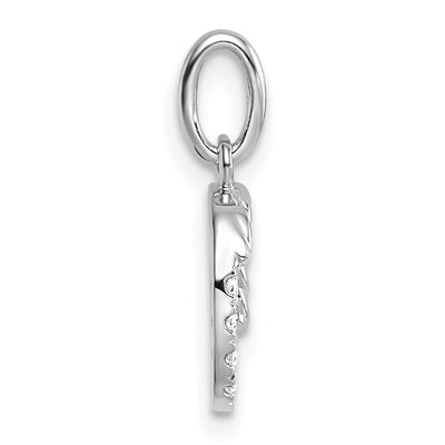 14K White Gold Twisted .. Diamond Initial O Charm