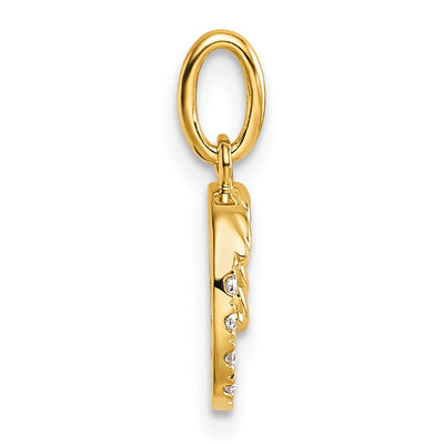 14K Twisted .. Diamond Initial O Charm