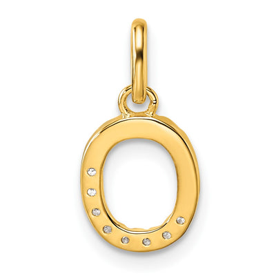 14K Twisted .. Diamond Initial O Charm