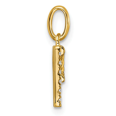 14K Twisted .. Diamond Initial P Charm