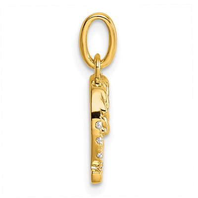 14K Twisted .. Diamond Initial Q Charm