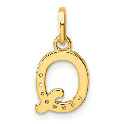 14K Twisted .. Diamond Initial Q Charm