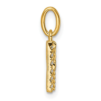 14K Twisted .. Diamond Initial R Charm