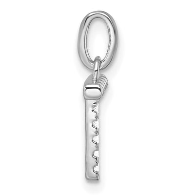 14K White Gold Twisted .. Diamond Initial T Charm