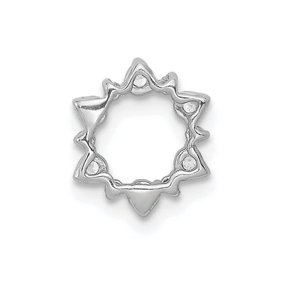 14K White Gold 1/5 carat Diamond Fancy Circle Chain Slide