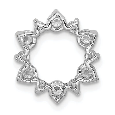 14K White Gold 5/8 carat Diamond Fancy Circle Chain Slide