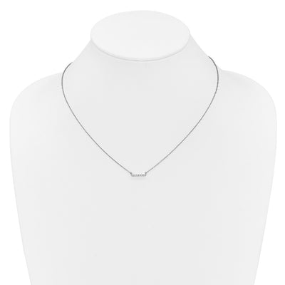 14K White Gold 1/10 carat Diamond Bar Necklace