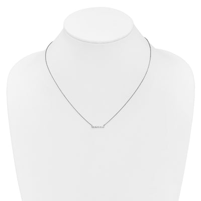 14K White Gold 1/4 carat Diamond Bar Necklace