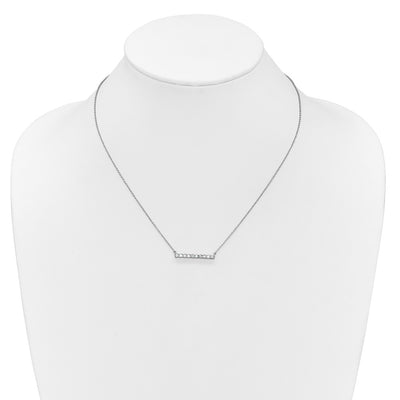 14K White Gold 1/2 carat Diamond Bar Necklace