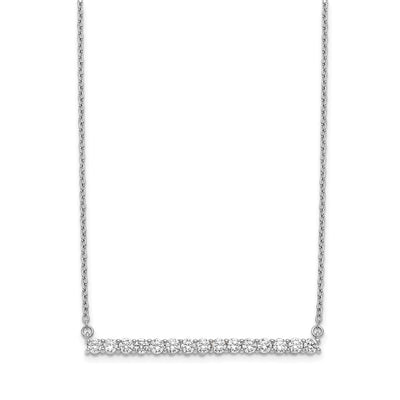 14K White Gold 3/4 carat Diamond Bar Necklace