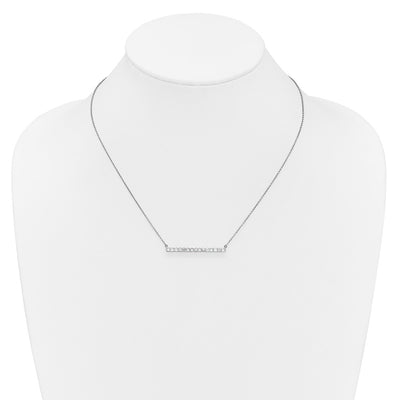 14K White Gold 3/4 carat Diamond Bar Necklace